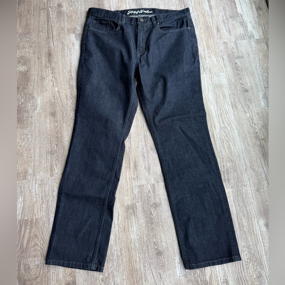 Flag & Anthem Men's Slim Fit Jeans in Black/Blue - Picture 8 of 9